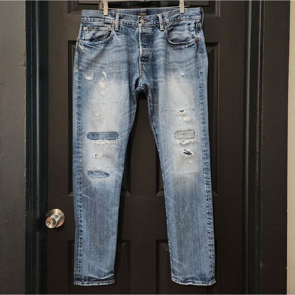 Polo Ralph Lauren Sullivan Slim Distressed Jean in Blue - Picture 6 of 16